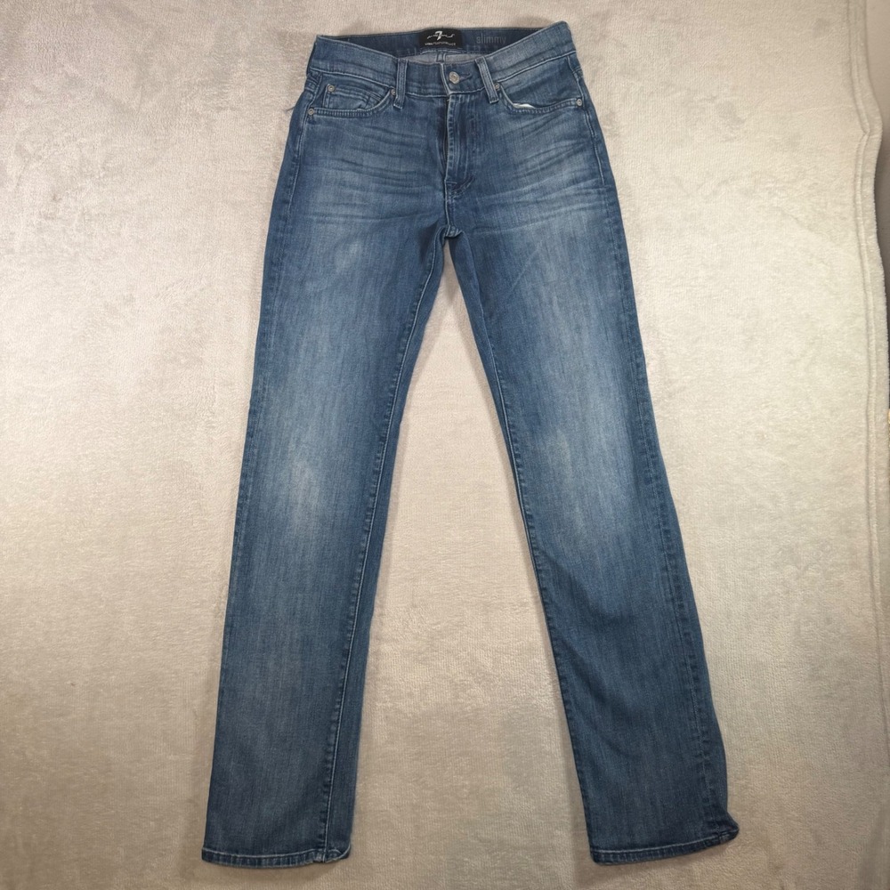 7‎ For All Mankind Slimmy Luxe Performance Blue Jeans Womens 29 ATA511194